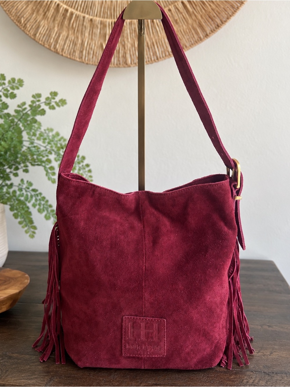 Haute Hippe Fringe Bucket Bag